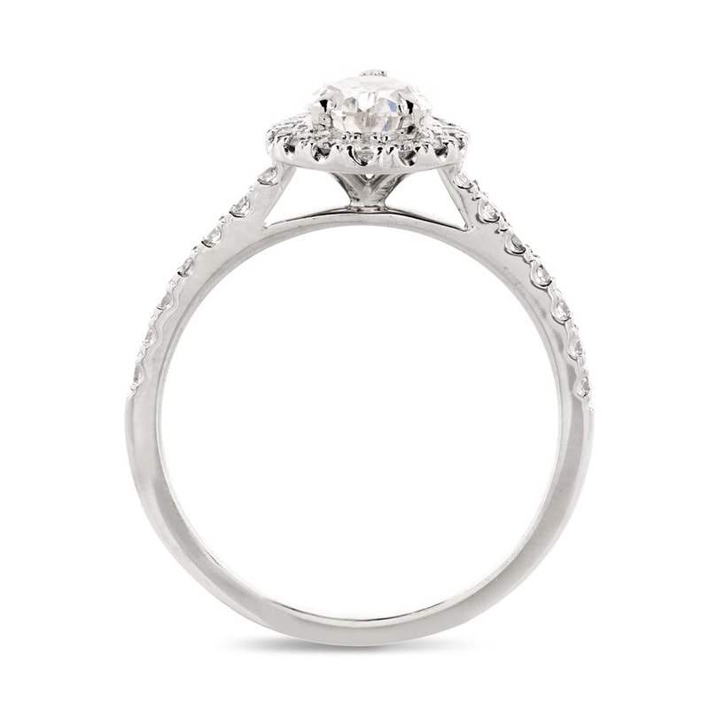 Pear Shape Diamond Halo Engagement Ring view 5