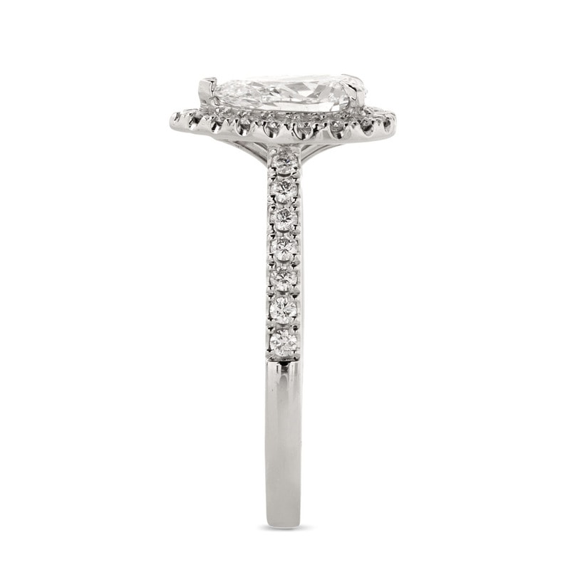 Pear Shape Diamond Halo Engagement Ring view 4
