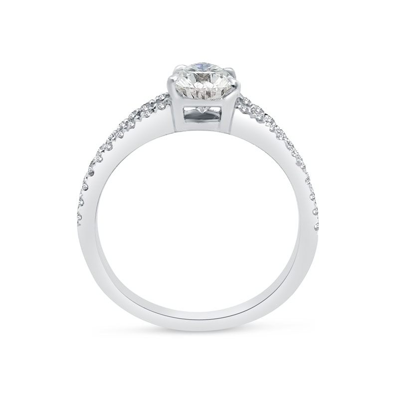 Pear Shape Micro Setting Split Shank Lab Grown Diamond Engagement Ring view 5