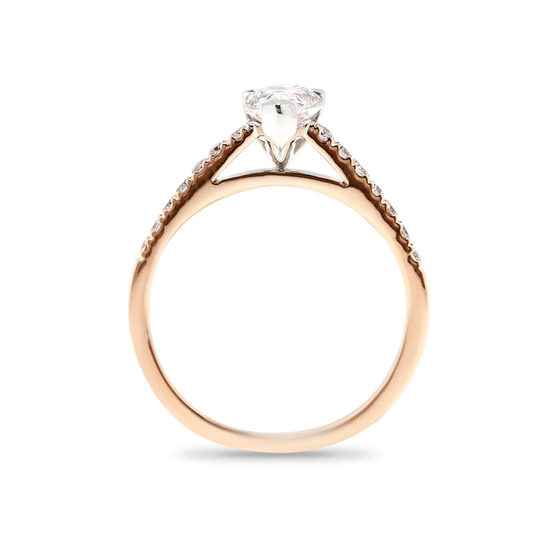 Pear Shape Micro Setting Diamond Engagement Ring view 5