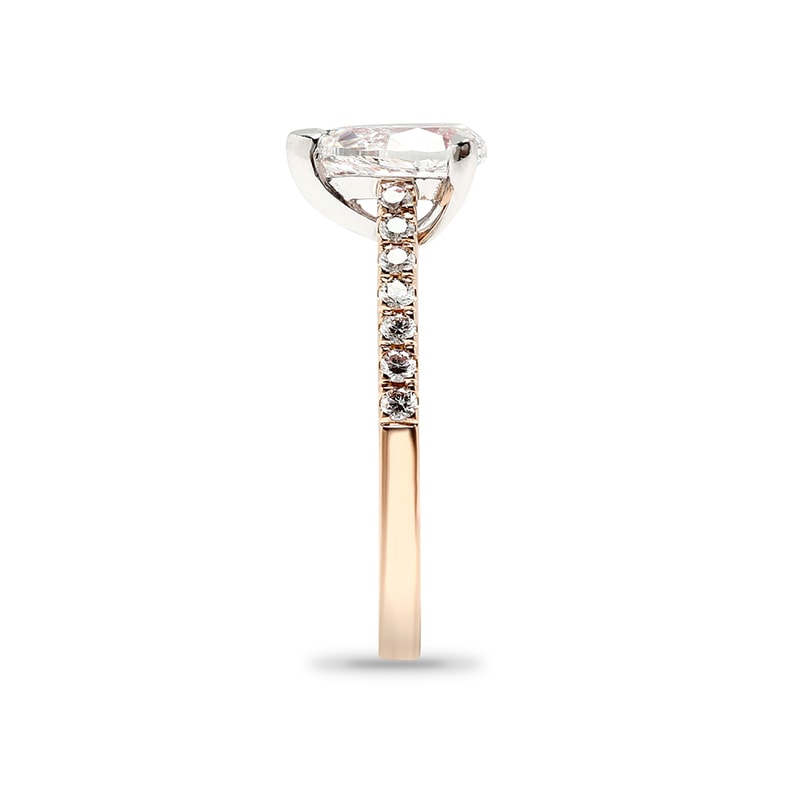 Pear Shape Micro Setting Diamond Engagement Ring view 4