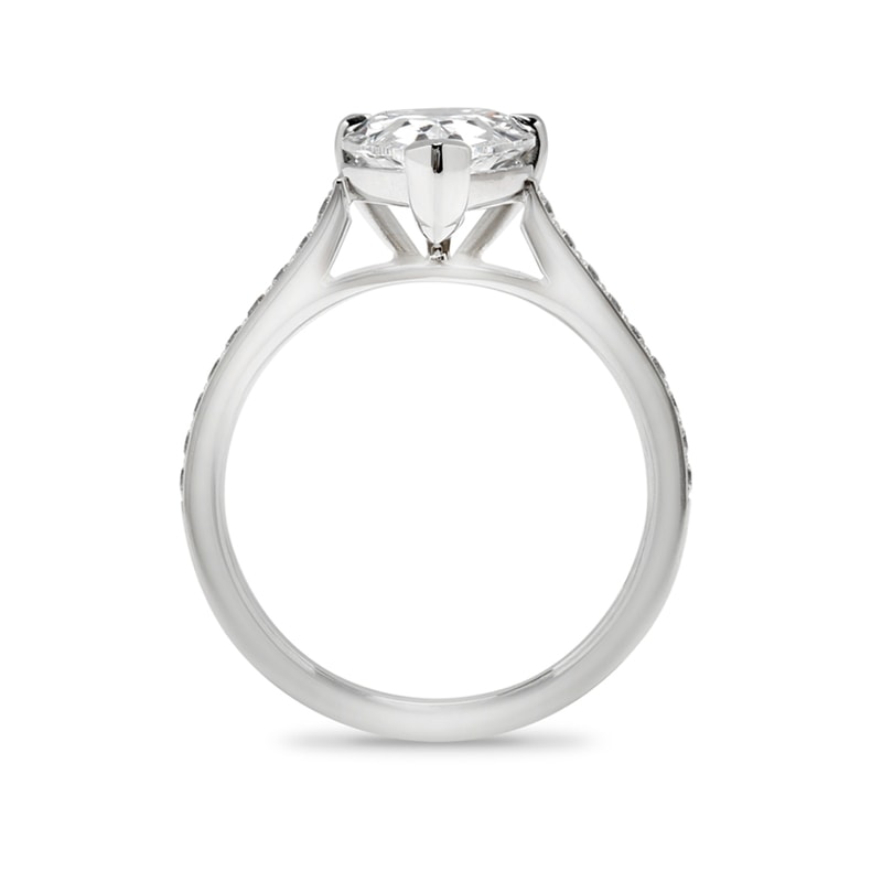 Pear Shape Pave Setting Lab Grown Diamond Engagement Ring view 5
