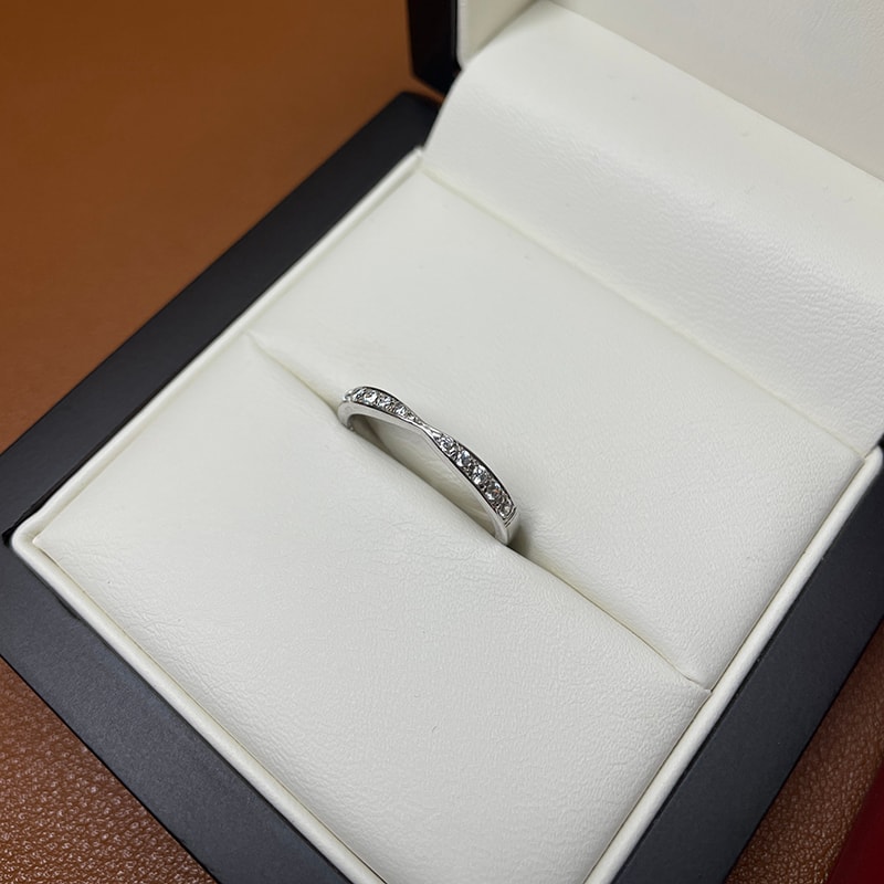 Pinched Pave Setting Diamond Wedding Ring view 3