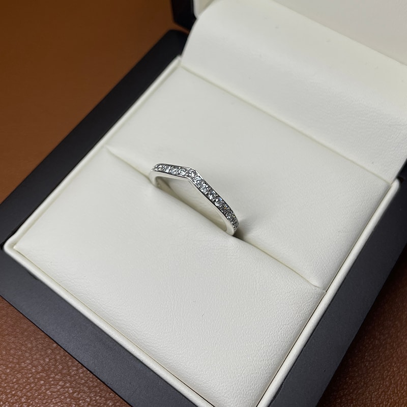 Pointed Pave Setting Diamond Wedding Ring view 3