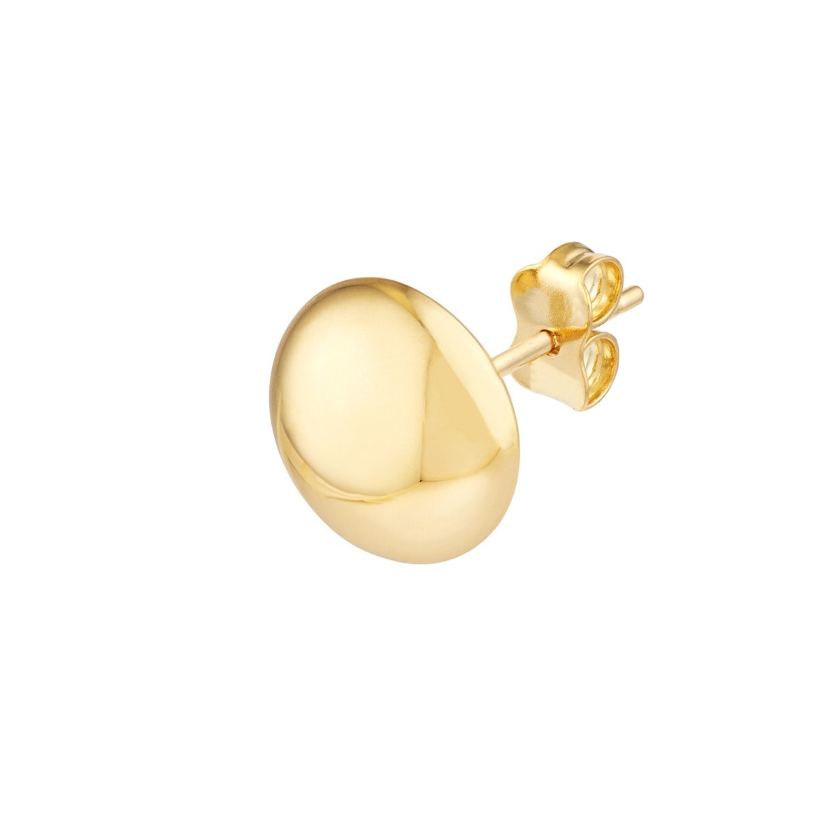 Polished Button Stud Earrings on Post Back view 4