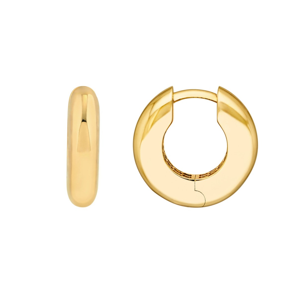 Polished Round Gold Hoop Earrings view 1
