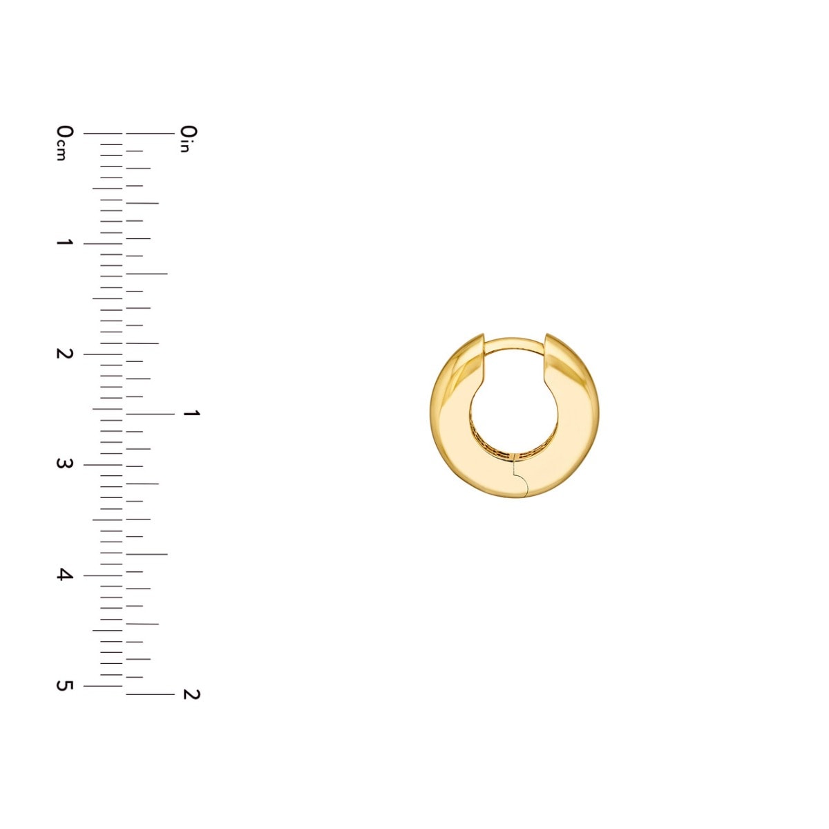 Polished Round Gold Hoop Earrings view 5