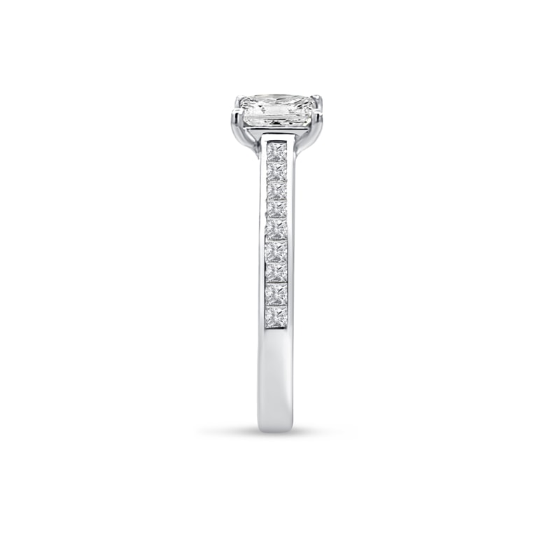 Princess Shape Channel Set Diamond Engagement Ring view 4