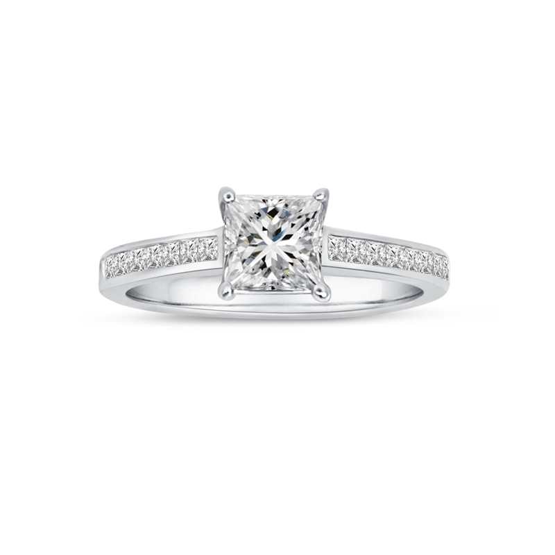 Princess Shape Channel Set Diamond Engagement Ring view 5