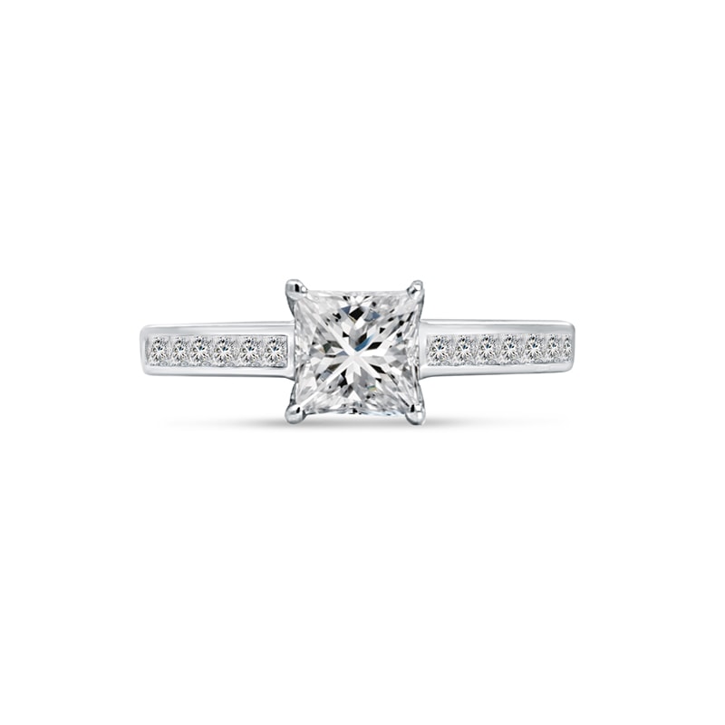 Princess Shape Channel Set Diamond Engagement Ring view 1