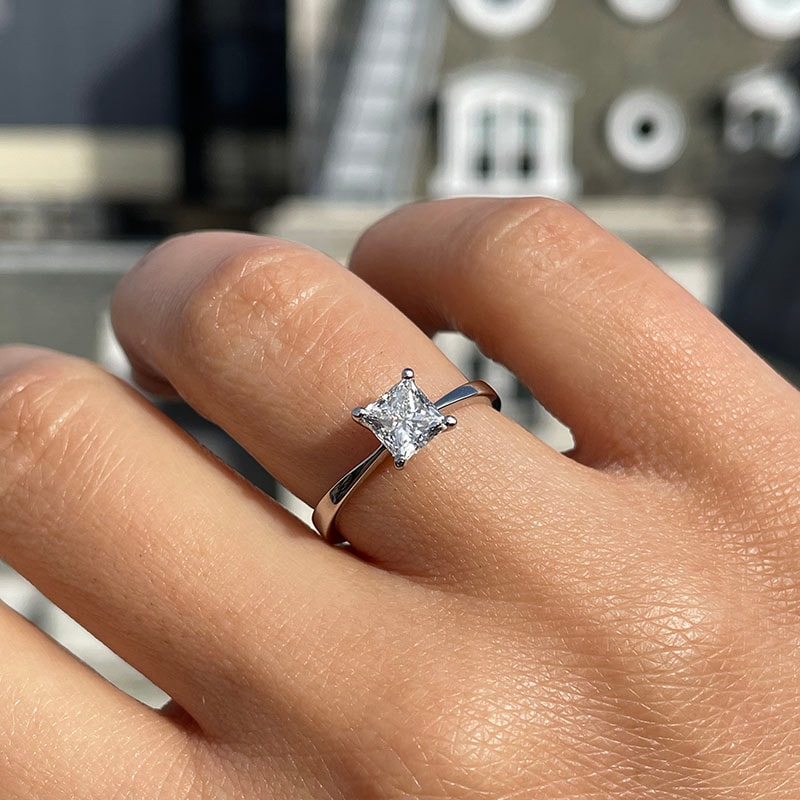 Princess Shape Lab Grown Diamond Engagement Ring view 6