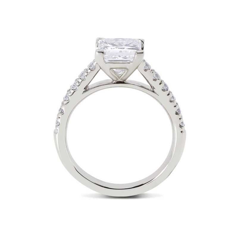 Lab Grown Princess Shape Contemporary Engagement Ring view 3