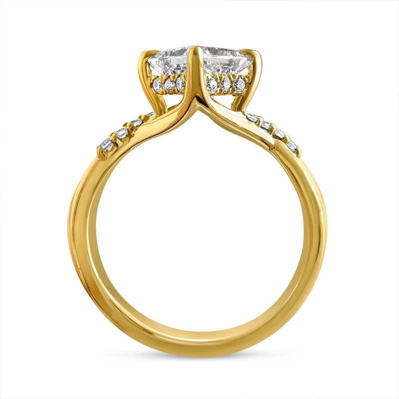 Princess Diamond Twisted Engagement Ring view 4