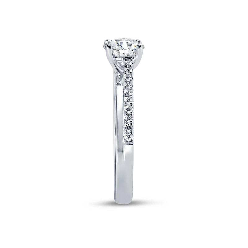 Interweaving Micro Set Band Round Diamond Engagement Ring view 4