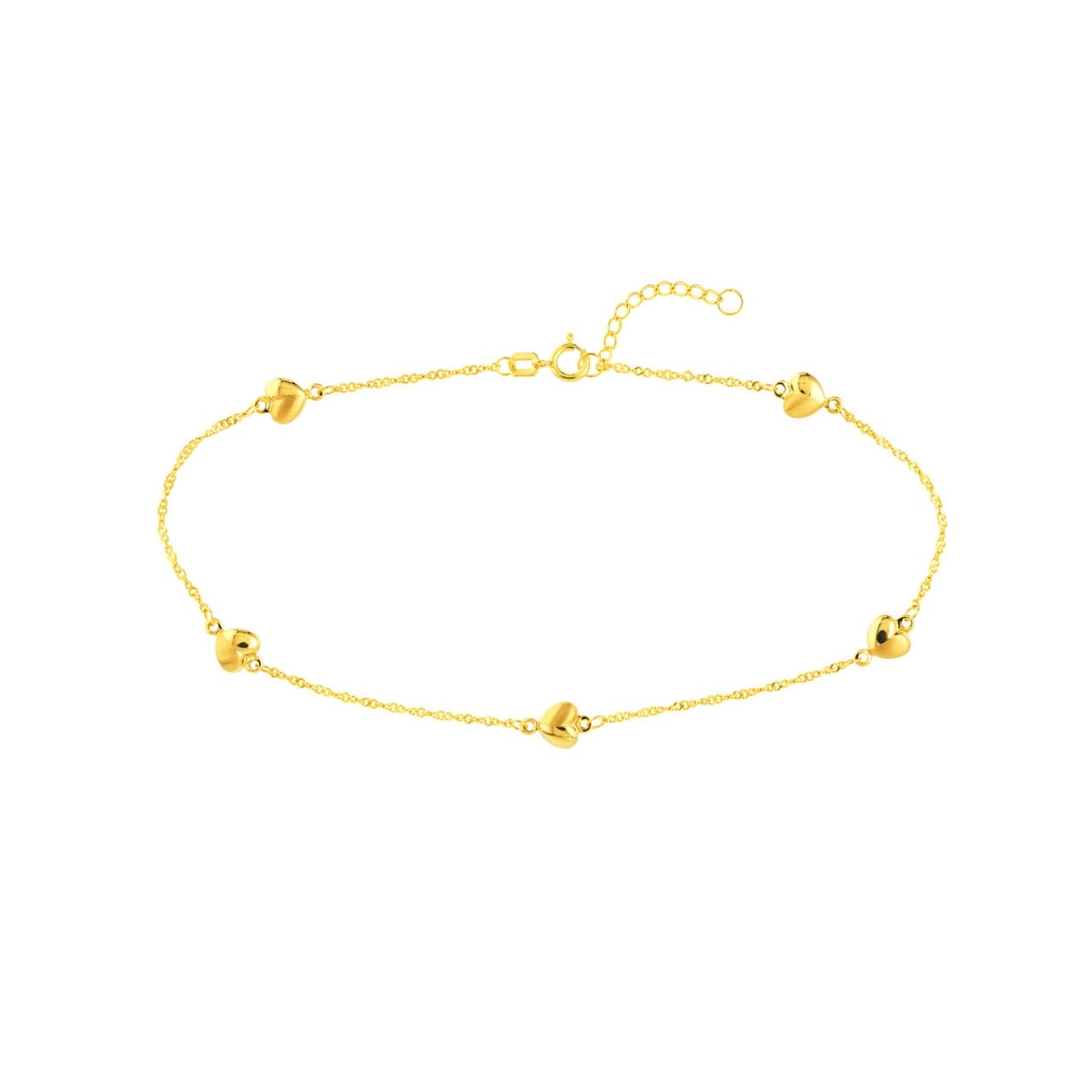 Full Heart Gold Anklet view 1