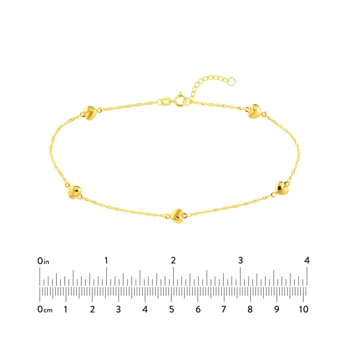 Full Heart Gold Anklet view 5