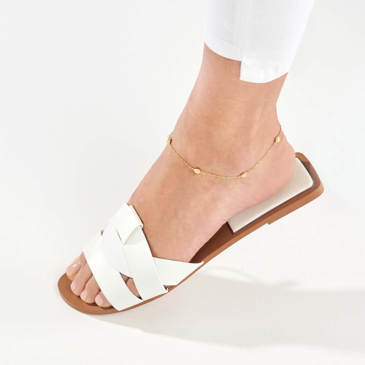 Full Heart Gold Anklet view 2