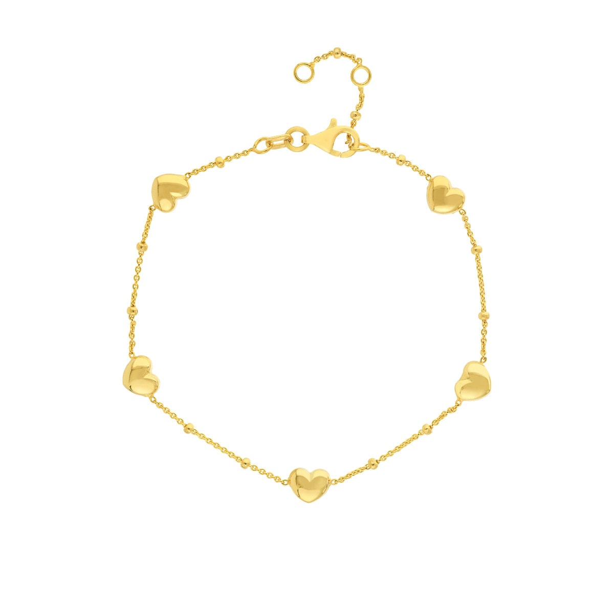 Full Heart Gold Bracelet view 1