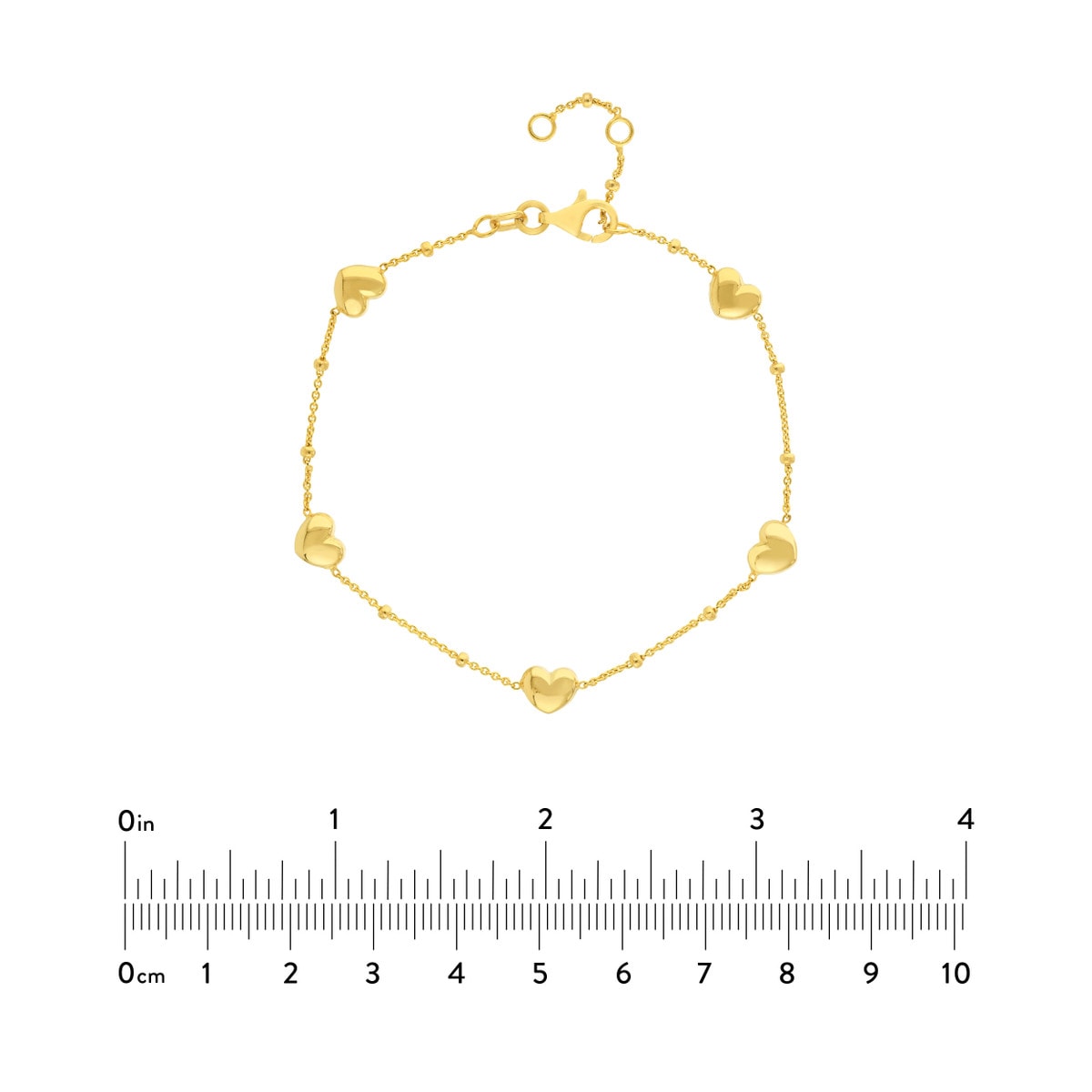 Full Heart Gold Bracelet view 5