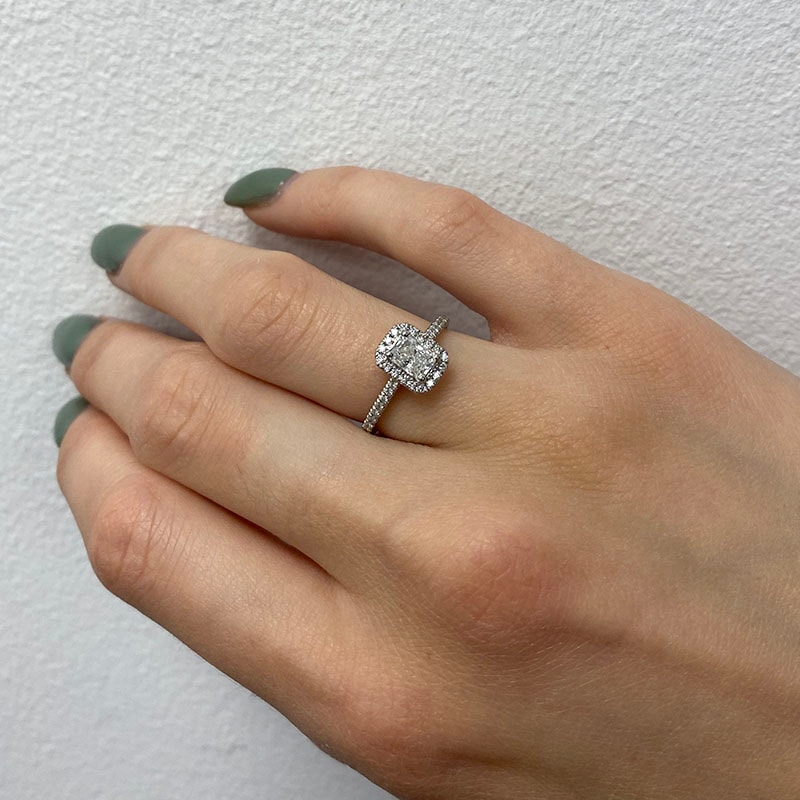 Radiant Shape Halo Lab Grown Diamond Engagement Ring view 6