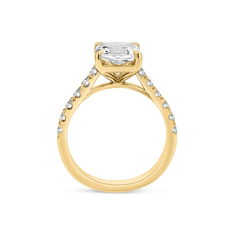 Radiant Cut Micro Set Diamond Engagement Ring view 3