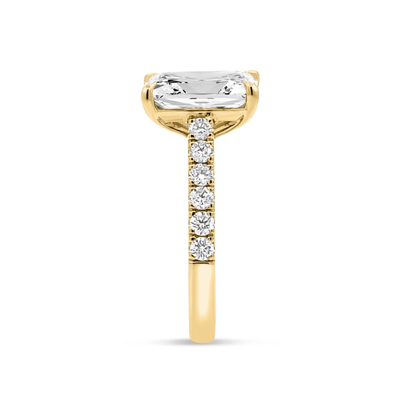 Radiant Cut Micro Set Diamond Engagement Ring view 4