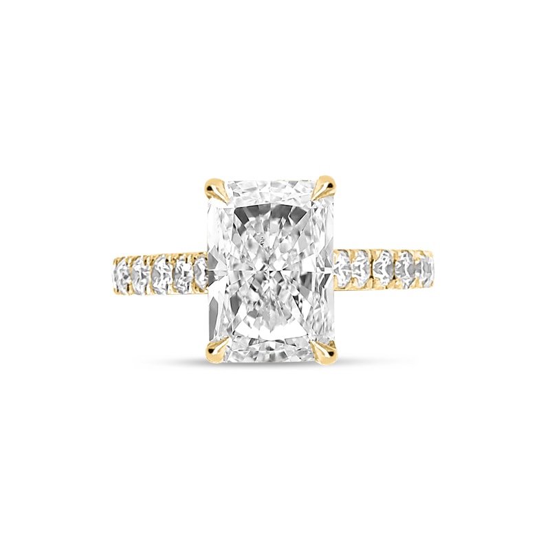 Radiant Cut Micro Set Diamond Engagement Ring view 1