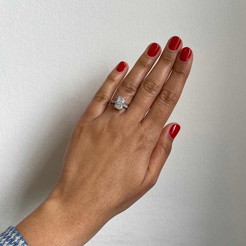 Radiant Cut Micro Set Diamond Engagement Ring view 7