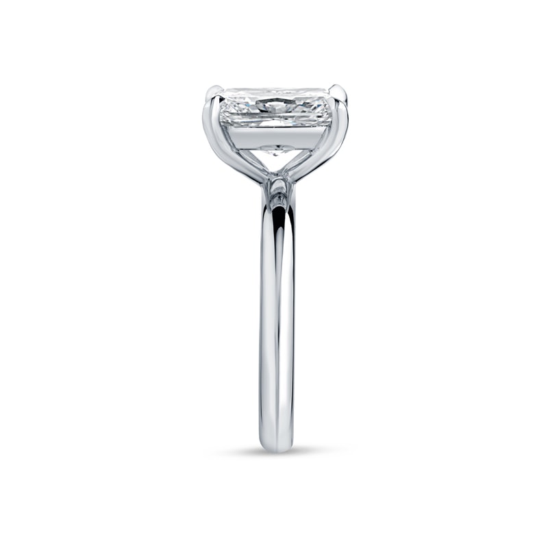 Radiant Shape Solitaire Diamond Engagement Ring view 4