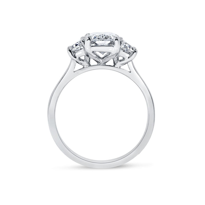 Radiant Shape Trapezoids Trilogy Diamond Engagement Ring view 5