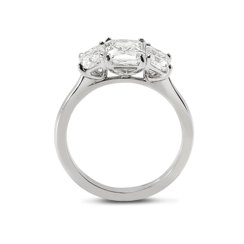 Radiant Shape Trilogy Lab Grown Diamond Engagement Ring view 3