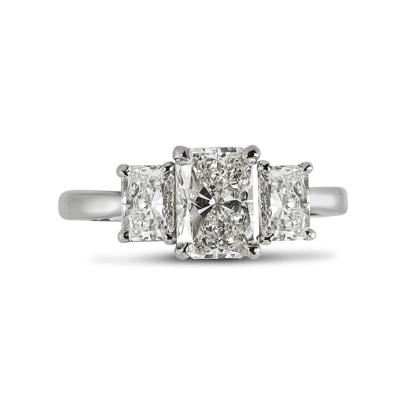 Radiant Shape Trilogy Lab Grown Diamond Engagement Ring