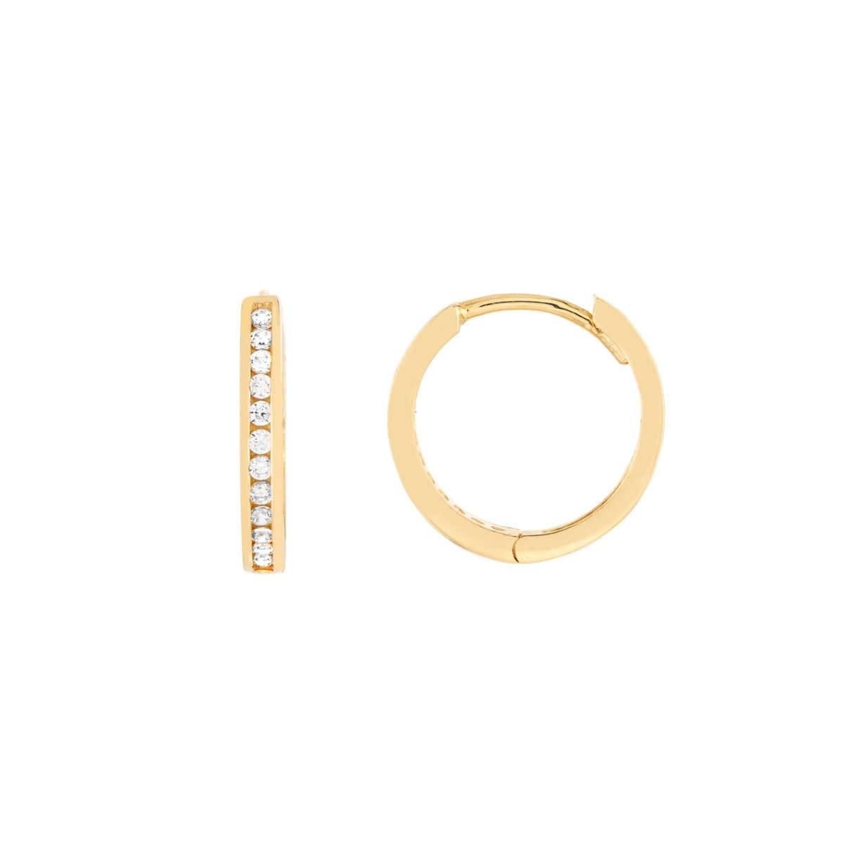Mini Hoop Gold Earrings view 1