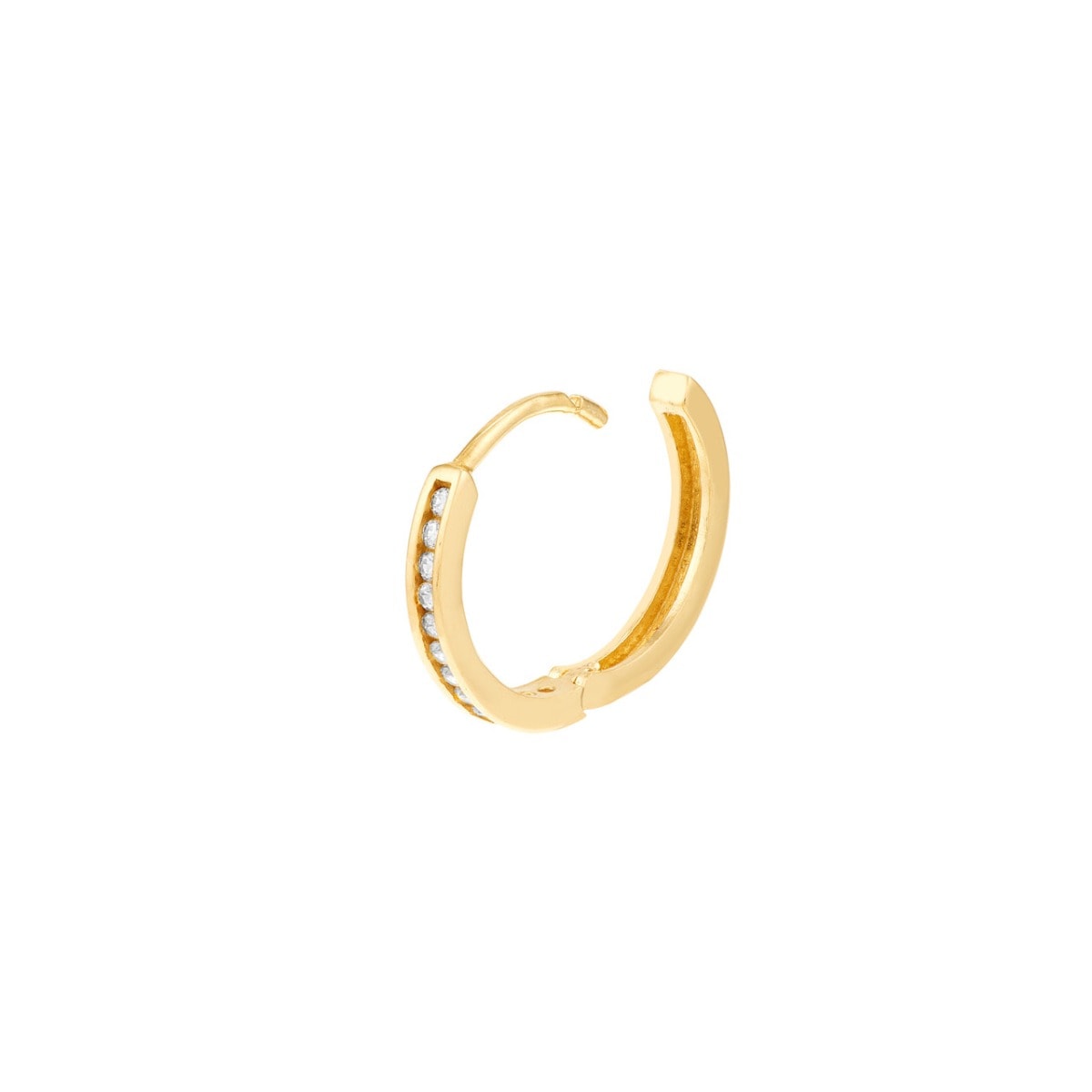 Mini Hoop Gold Earrings view 3