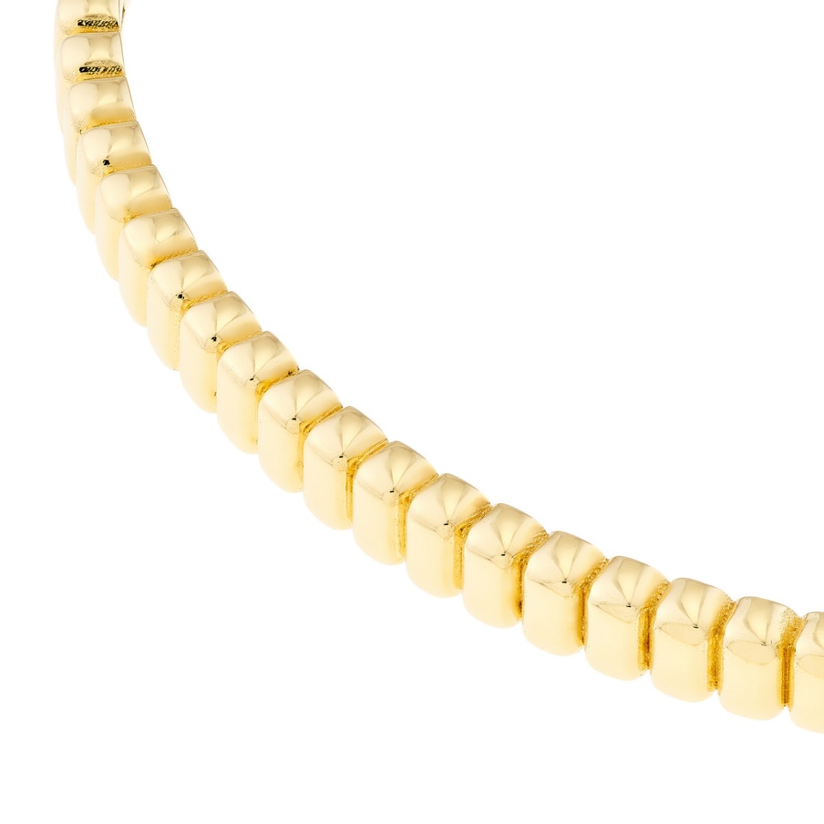 Ribbed Hinge Gold Bangle Bracelet view 5