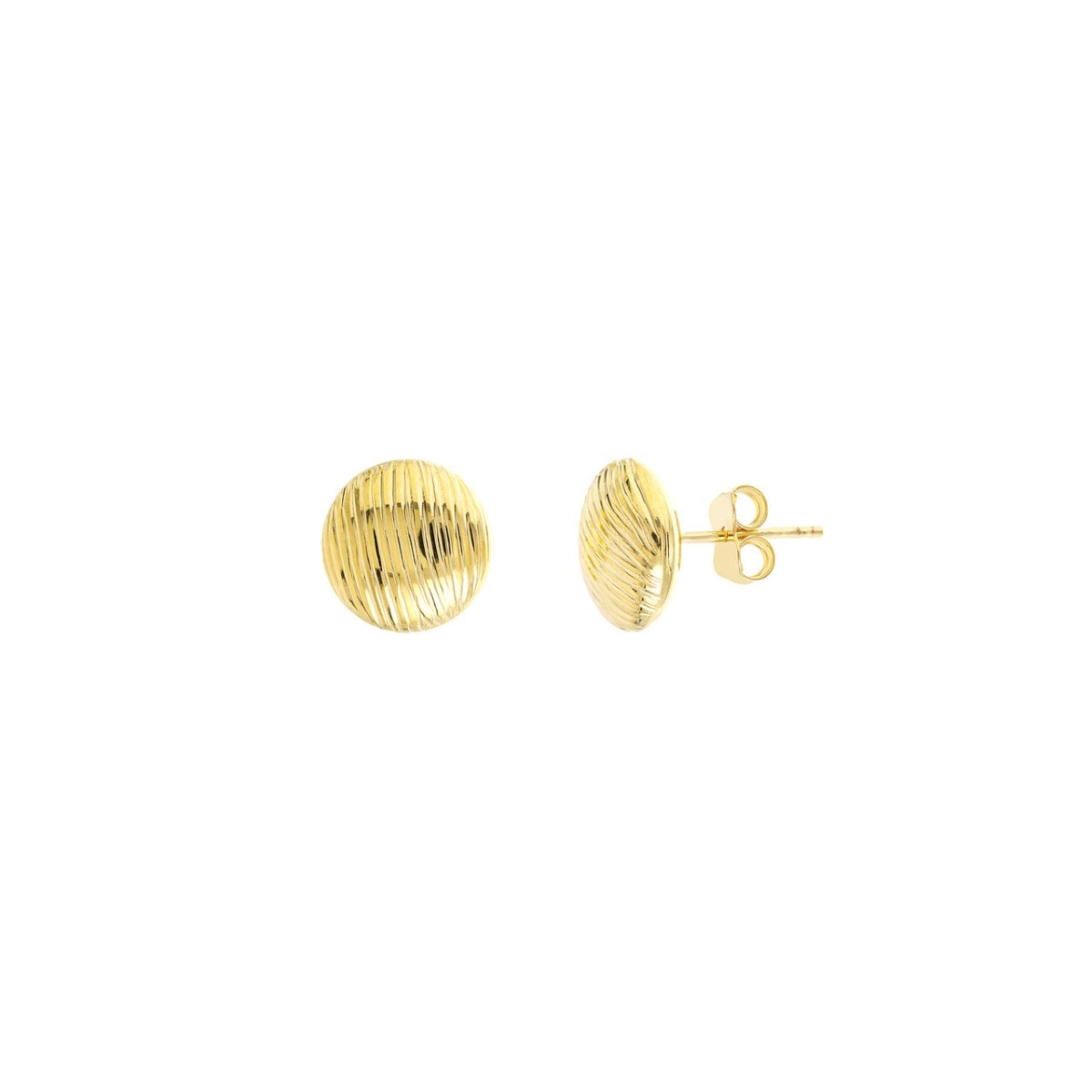 Striped Gold Button Studs view 1
