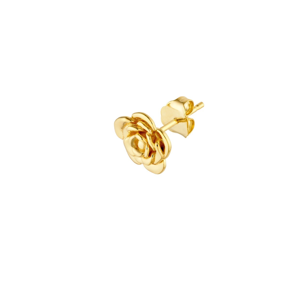 Gold Rose Stud Earrings view 3