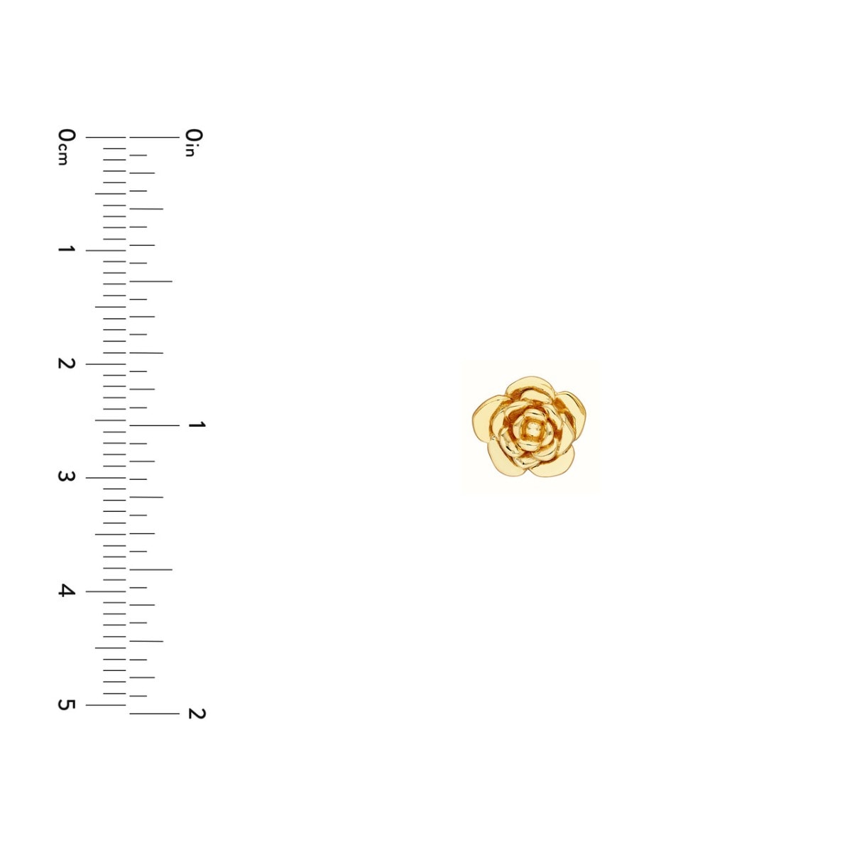 Gold Rose Stud Earrings view 4