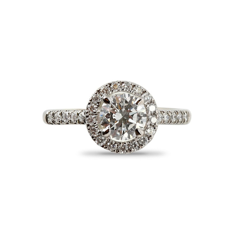 Round Shape Lab Grown Diamond Halo Engagement Ring view 1