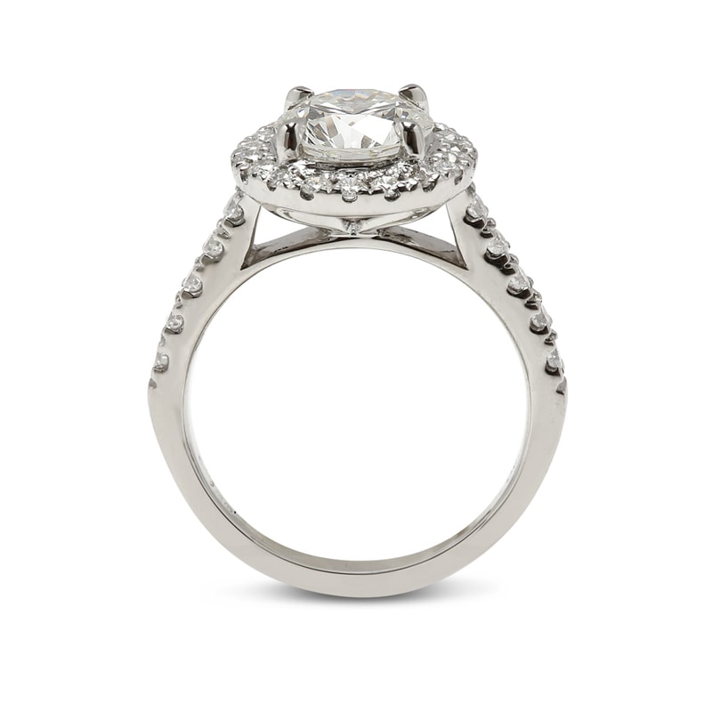 Halo Round Shape Lab Grown Diamond Engagement Ring view 3