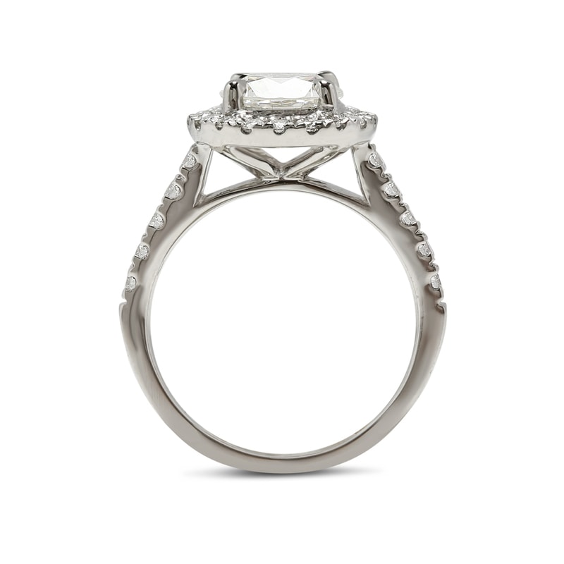 Round Shape Diamond Halo Engagement Ring view 5