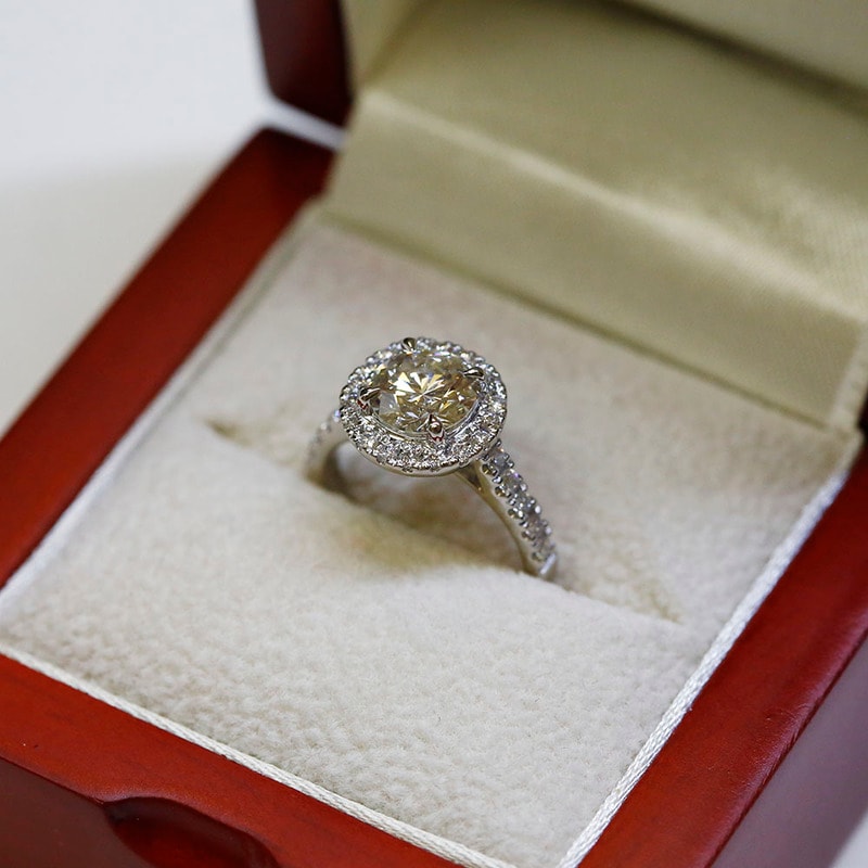 Halo Round Shape Lab Grown Diamond Engagement Ring view 6