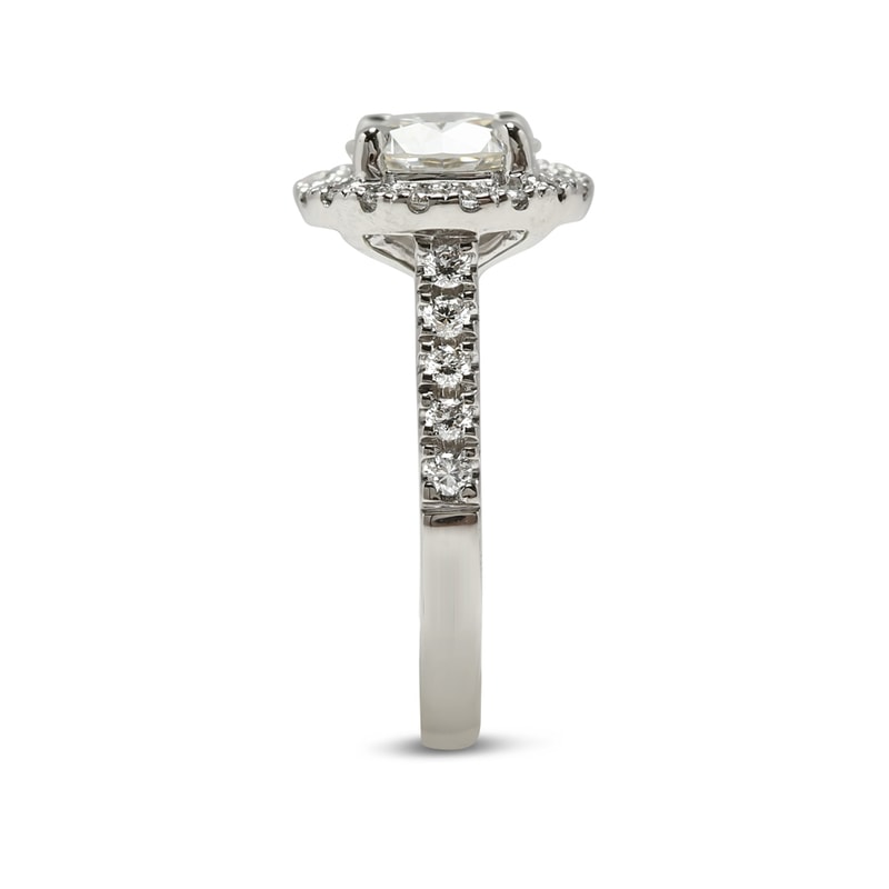 Halo Round Shape Lab Grown Diamond Engagement Ring view 4