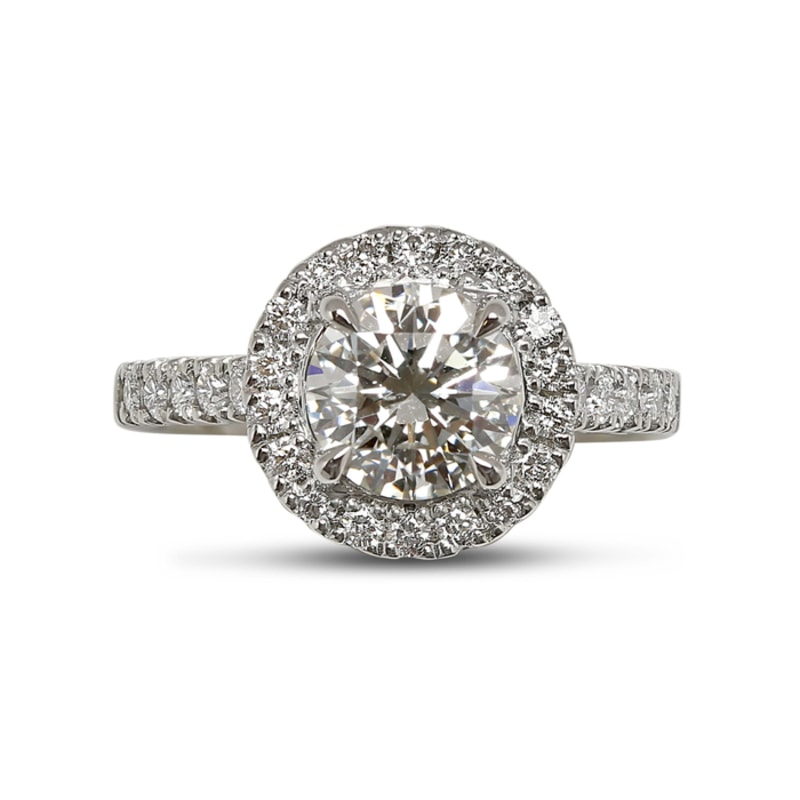 Halo Round Shape Lab Grown Diamond Engagement Ring view 1