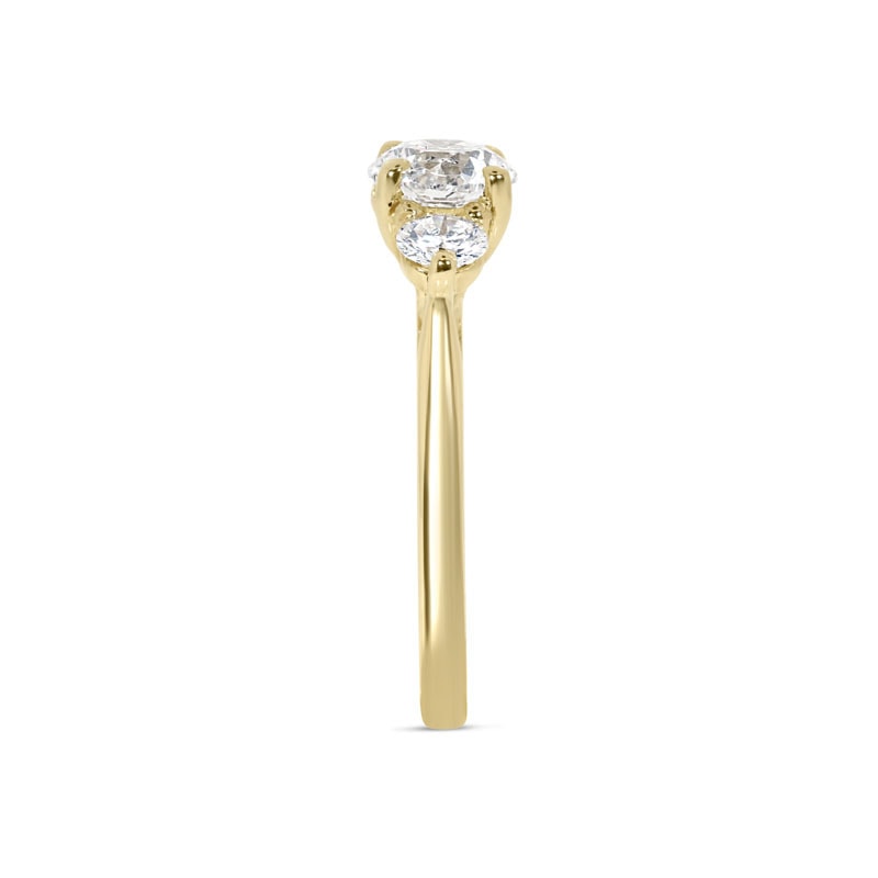 Round Shape Lab Grown Diamond Trilogy Engagement Ring view 4