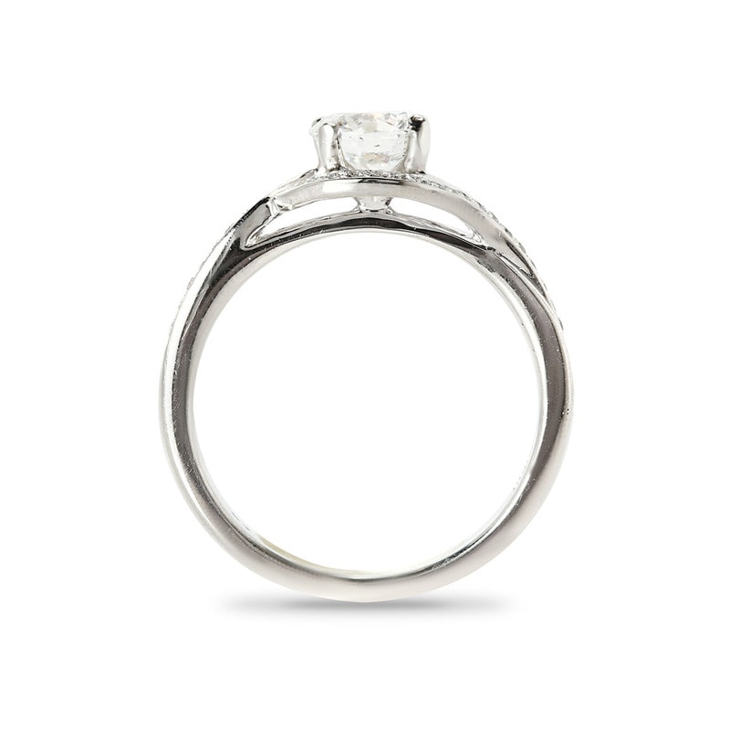 Round Shape Diamond Twist Halo Engagement Ring view 5