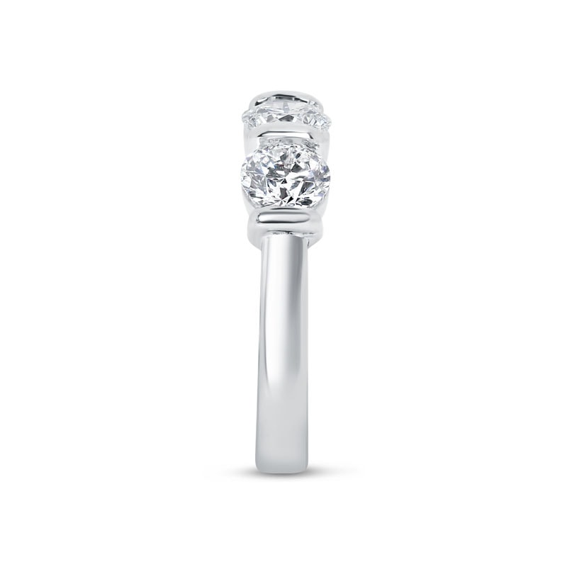 Tension Set Round Trilogy Engagement Ring view 4