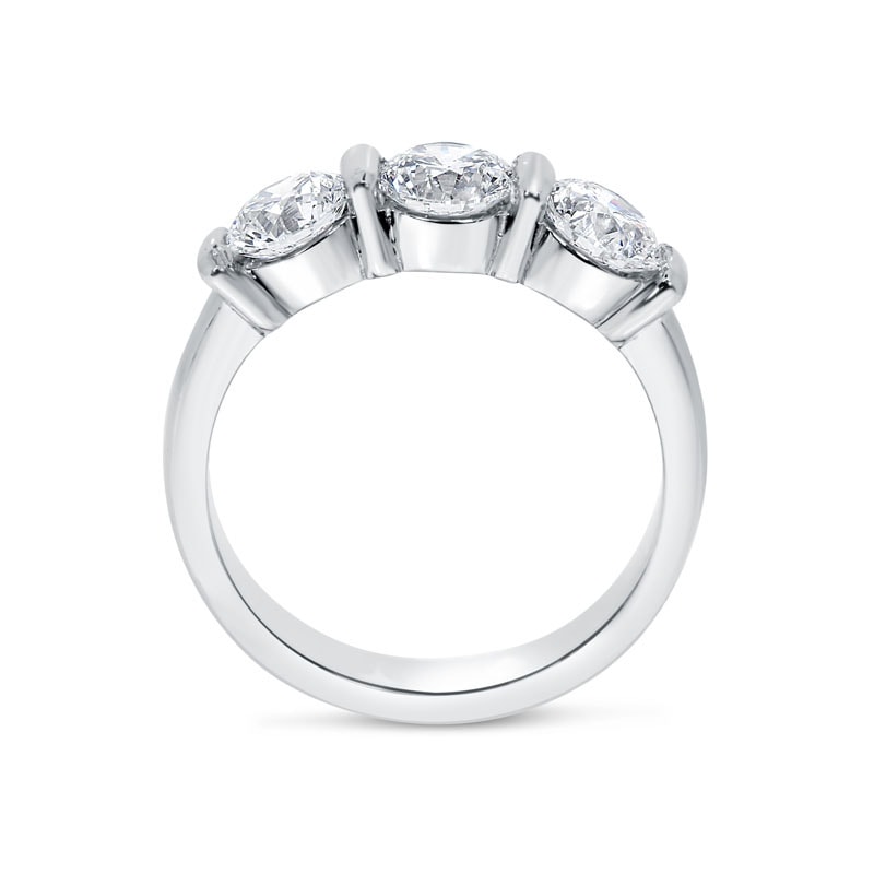 Tension Set Round Trilogy Engagement Ring view 3