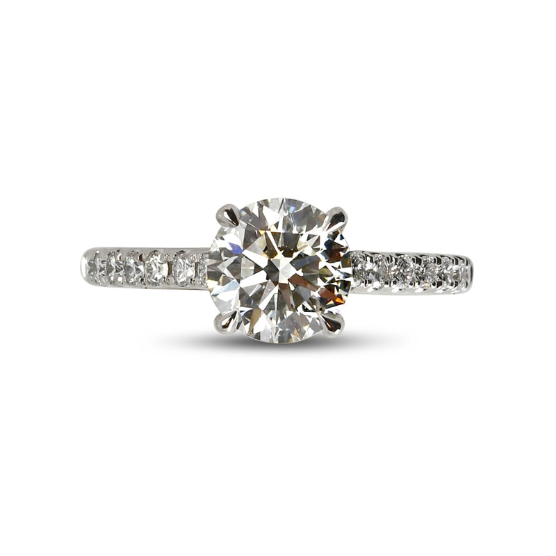 Round Shape Contemporary Lab Grown Engagement Ring view 1