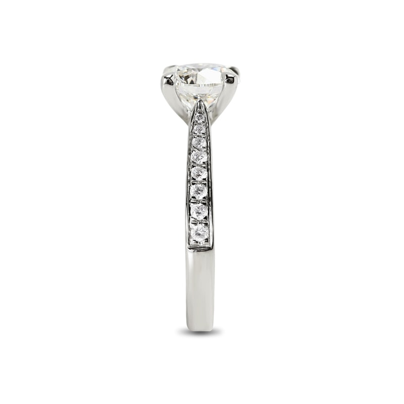 Floating Round Shape Diamond Pave Engagement Ring view 4